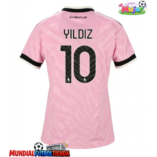 Camiseta Juventus Kenan Yildiz #10 Segunda Equipación Replica 2026-27 para mujer mangas cortas